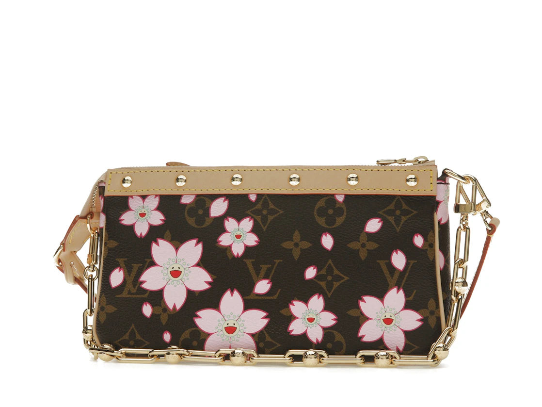 Louis Vuitton x Takashi Murakami Cherry Blossom Pochette Accessoires Sakura Brown
