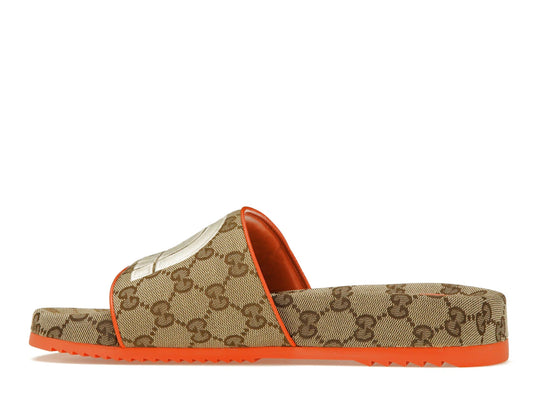 Gucci x The North Face GG Slide Orange Beige Ebony Original GG Canvas