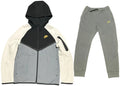 Ensemble sweat à capuche zippé et jogging Nike Sportswear Tech Fleece pour enfant Gris/Blanc